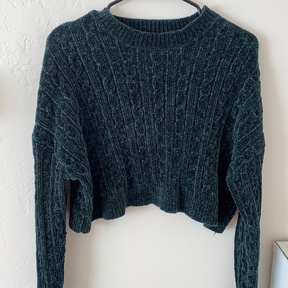 soft dark green sweater